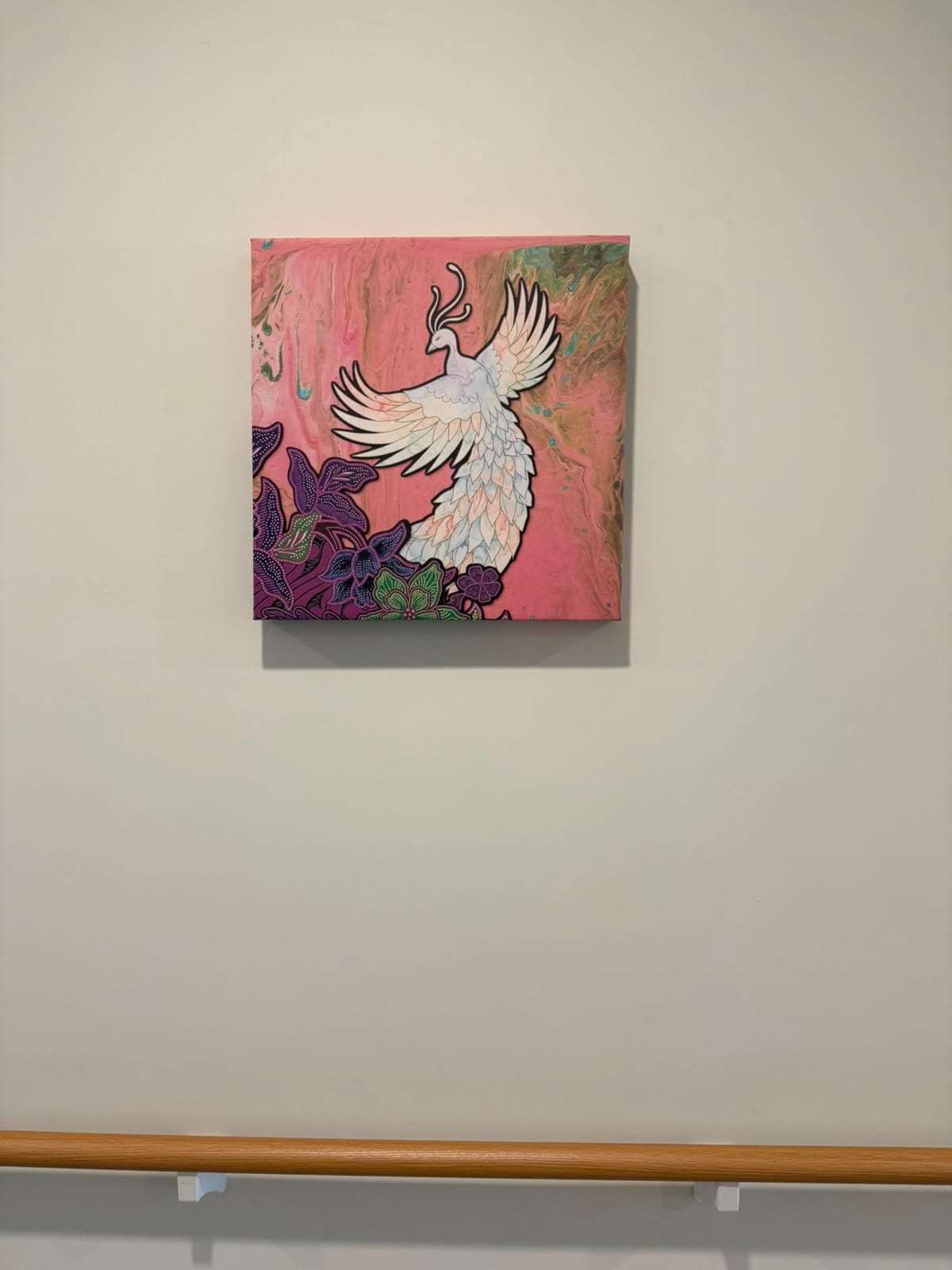 Bird and flower artwork canvas print — Artist Canvas by Garrison Productions, Singapore