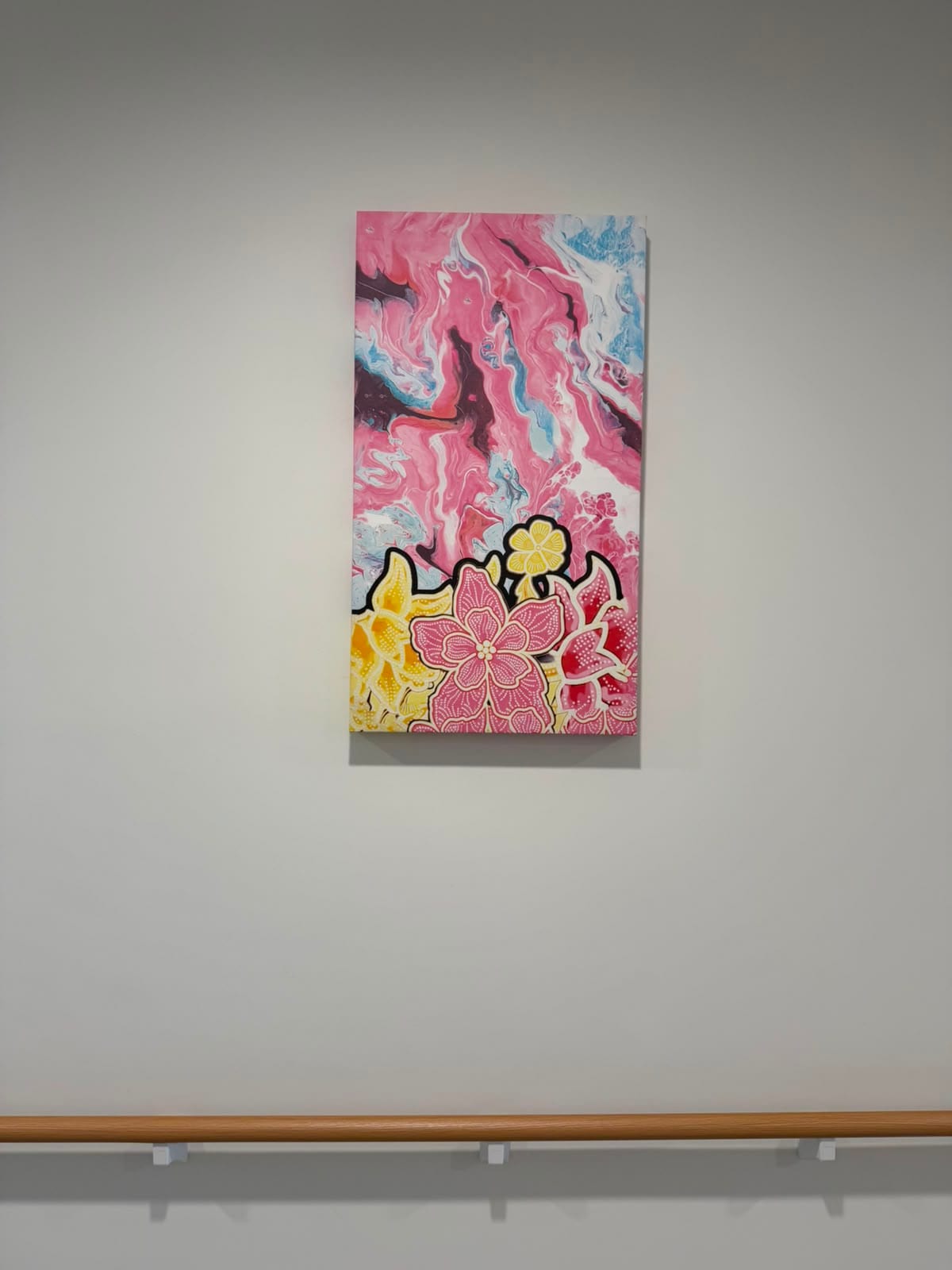 Pink and yellow abstract canvas print — Artist Canvas by Garrison Productions, Singapore