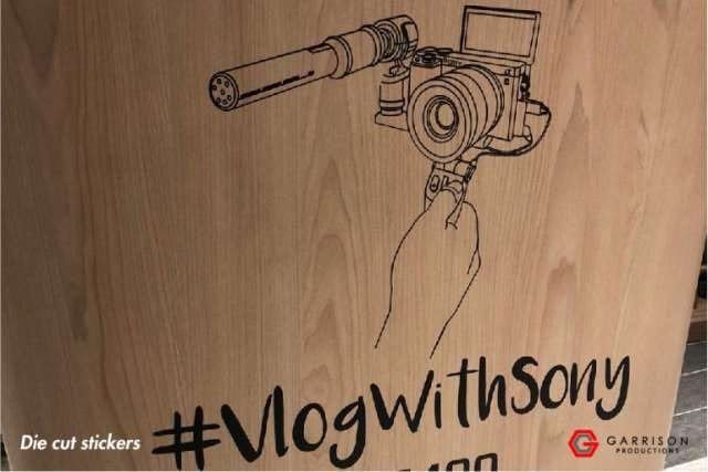 #VlogWithSony die-cut camera illustration sticker — Die Cut Stickers by Garrison Productions, Singapore