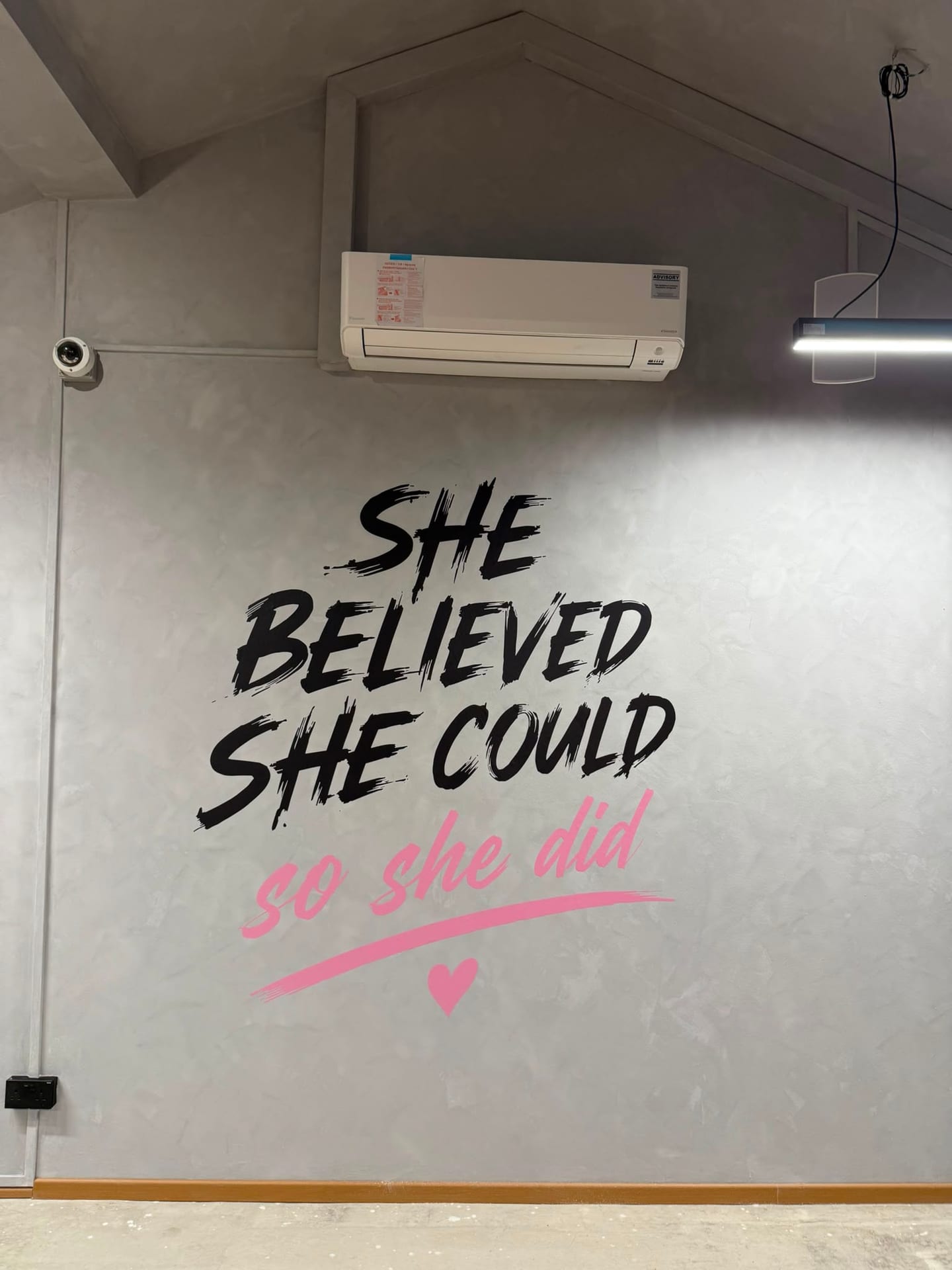 "She believed she could, so she did" die-cut wall quote — Die Cut Stickers by Garrison Productions, Singapore