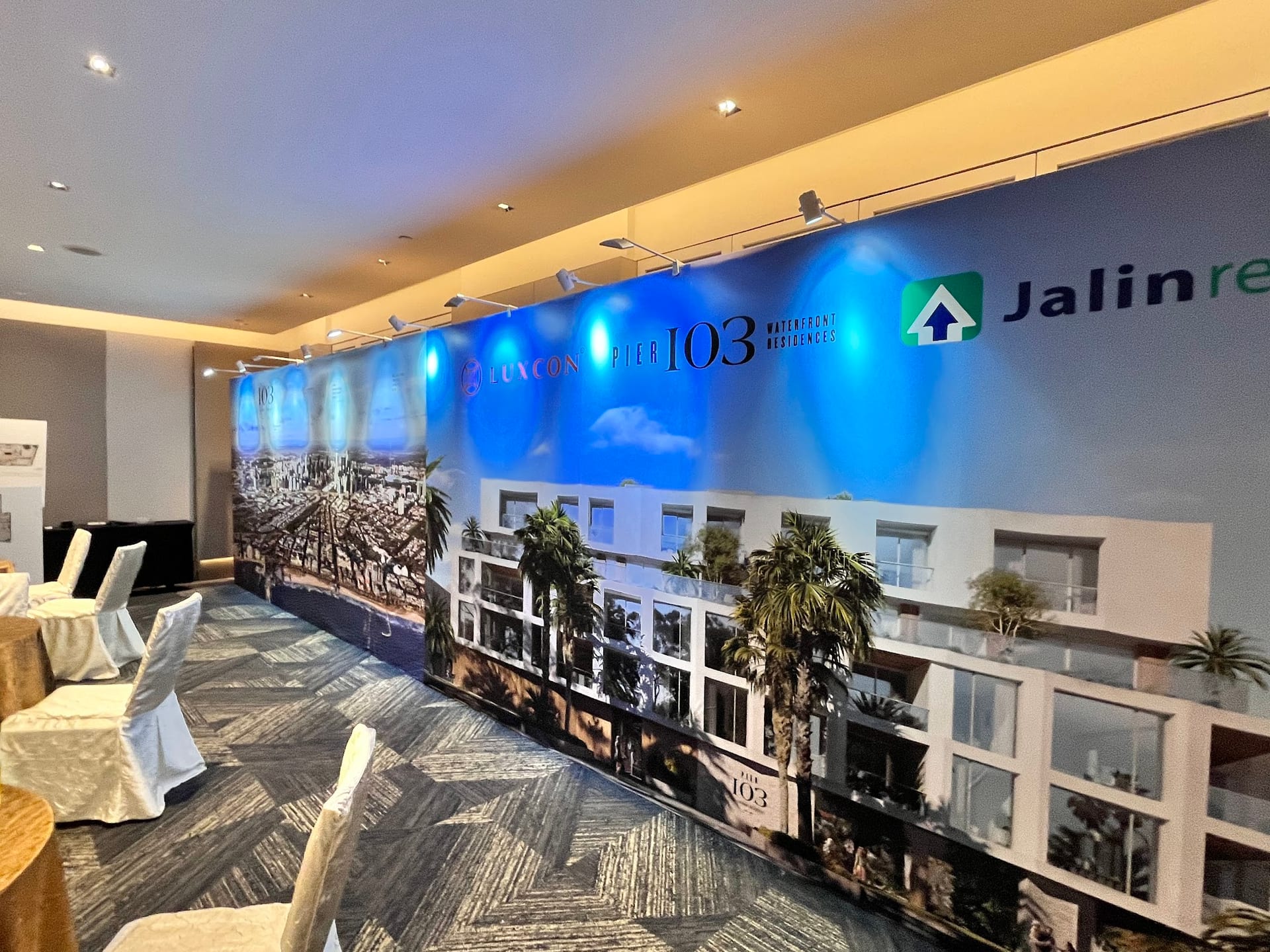 Jalin property launch event backdrop — Event Backdrop by Garrison Productions, Singapore