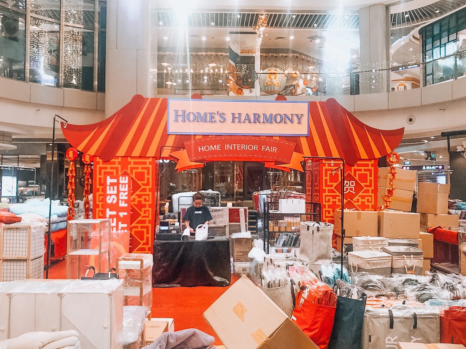 Home's Harmony festive event booth — Event Backdrop by Garrison Productions, Singapore