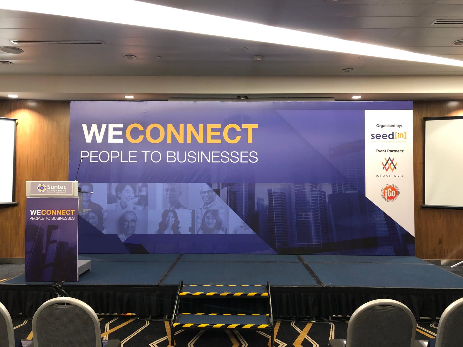WeConnect conference stage backdrop — Event Backdrop by Garrison Productions, Singapore