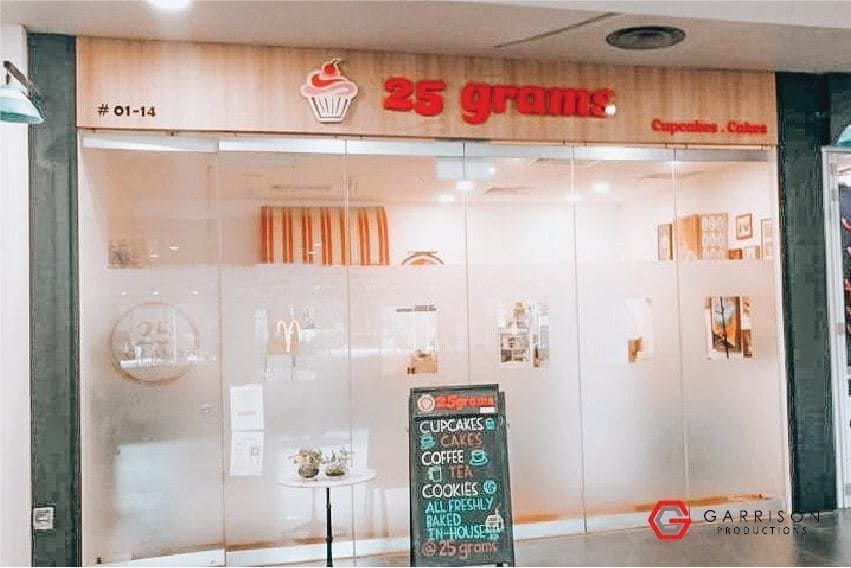 25 Grams frosted shopfront film — Frosted Film by Garrison Productions, Singapore