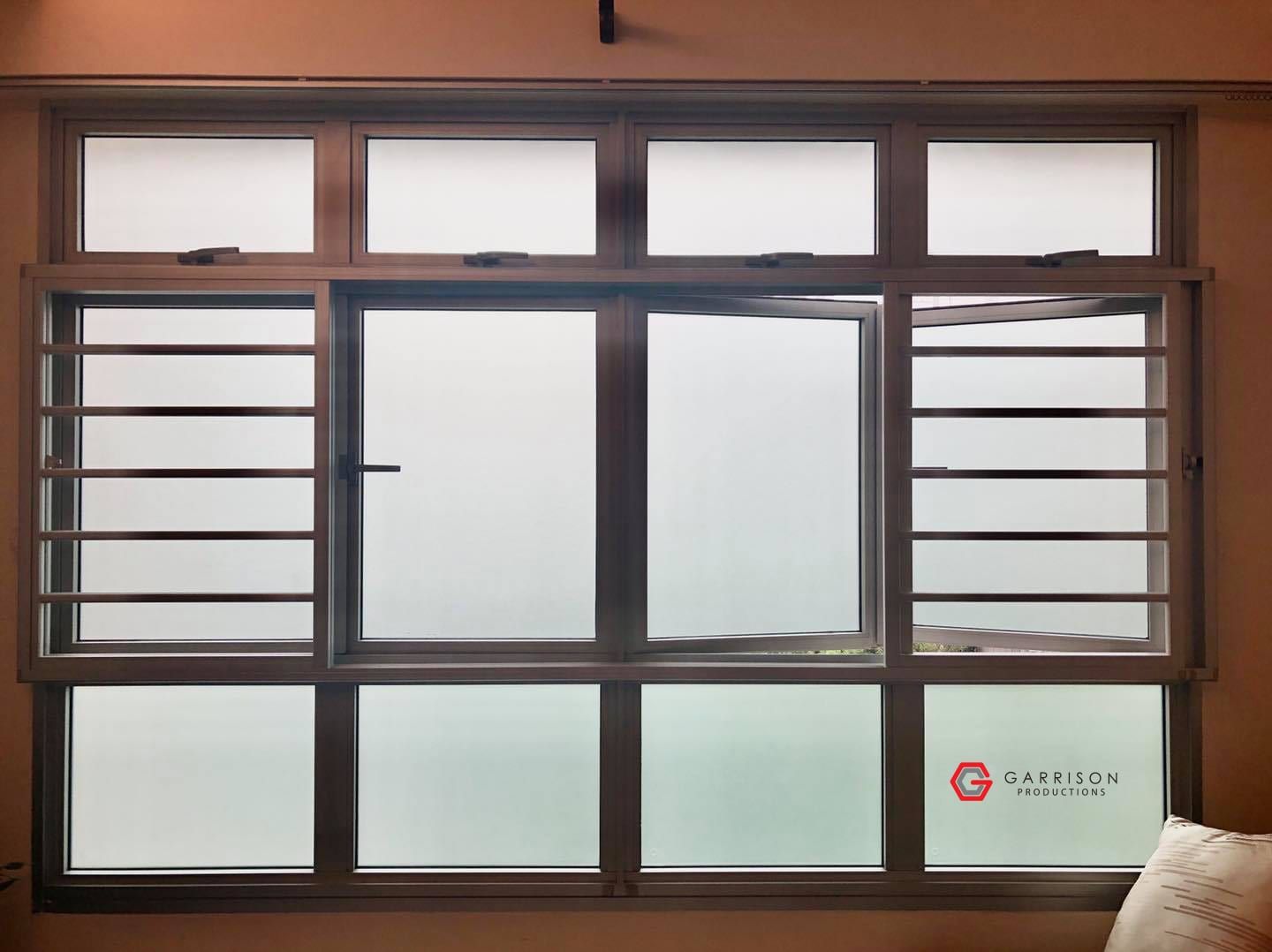 Frosted film on HDB window panels — Frosted Film by Garrison Productions, Singapore