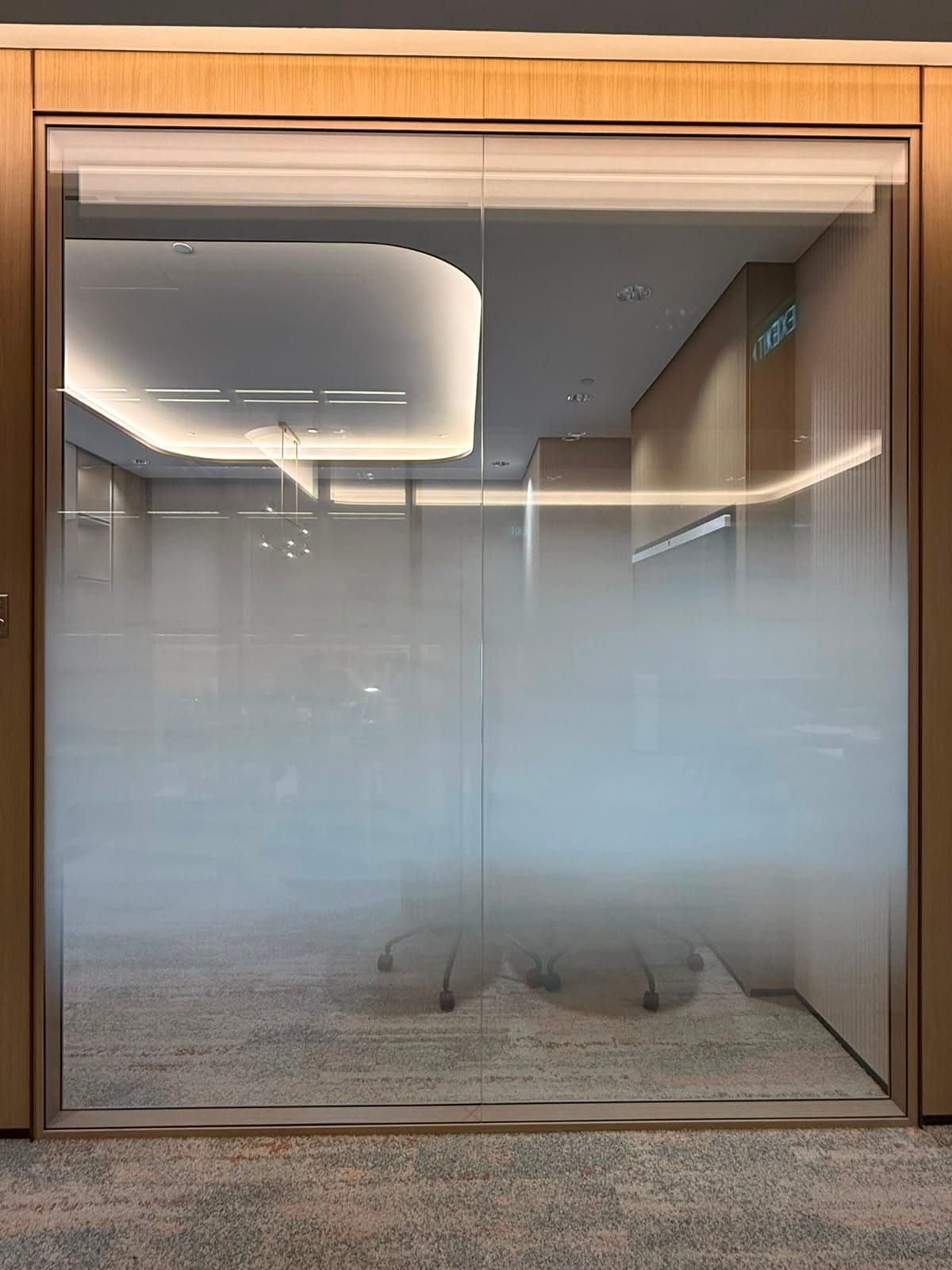 Gradient frosted film on glass panels — Frosted Film by Garrison Productions, Singapore