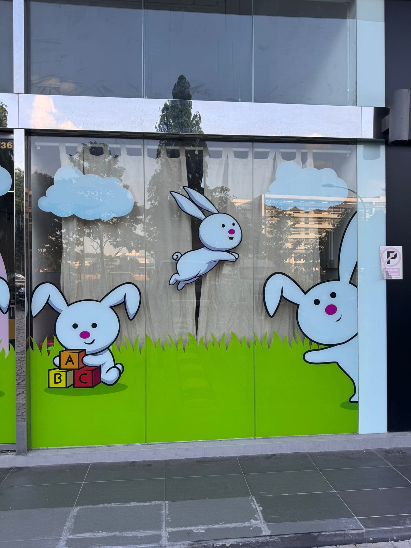 Bunny-themed childcare glass stickers — Glass Stickers by Garrison Productions, Singapore