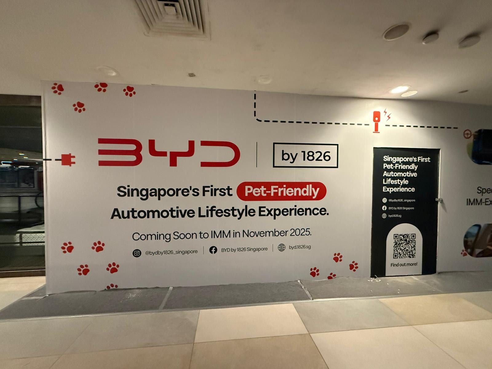 BYD pet-friendly automotive showroom hoarding — Hoarding Sticker Printing by Garrison Productions, Singapore