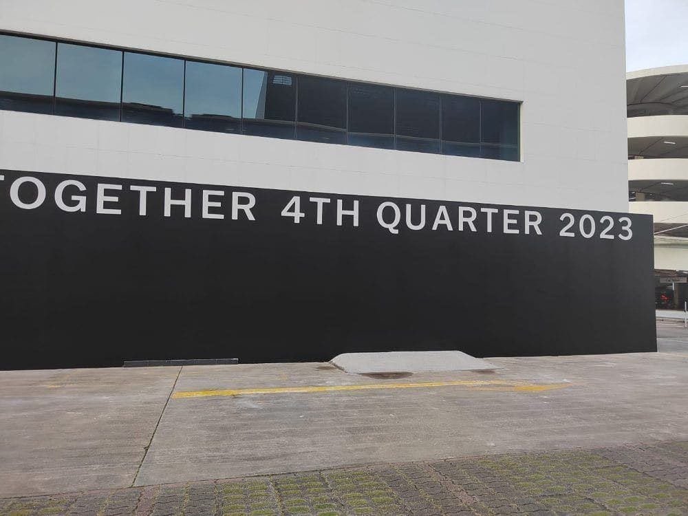 Harley-Davidson "Together 4th quarter 2023" hoarding lettering — Hoarding Sticker Printing by Garrison Productions, Singapore